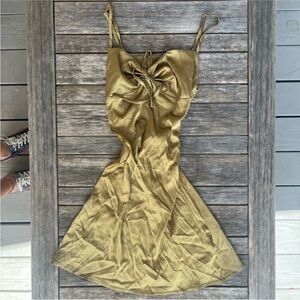 Satin Olive Green mini dress